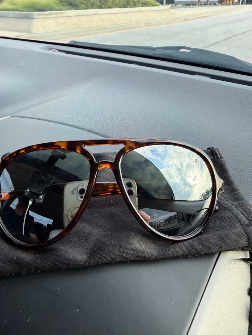 FP Movement by Free People Tortoiseshell Aviator Sunglasses with Dark Lenses